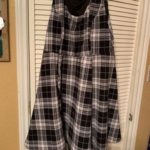 Torrid Black and White Plaid Skater Dress